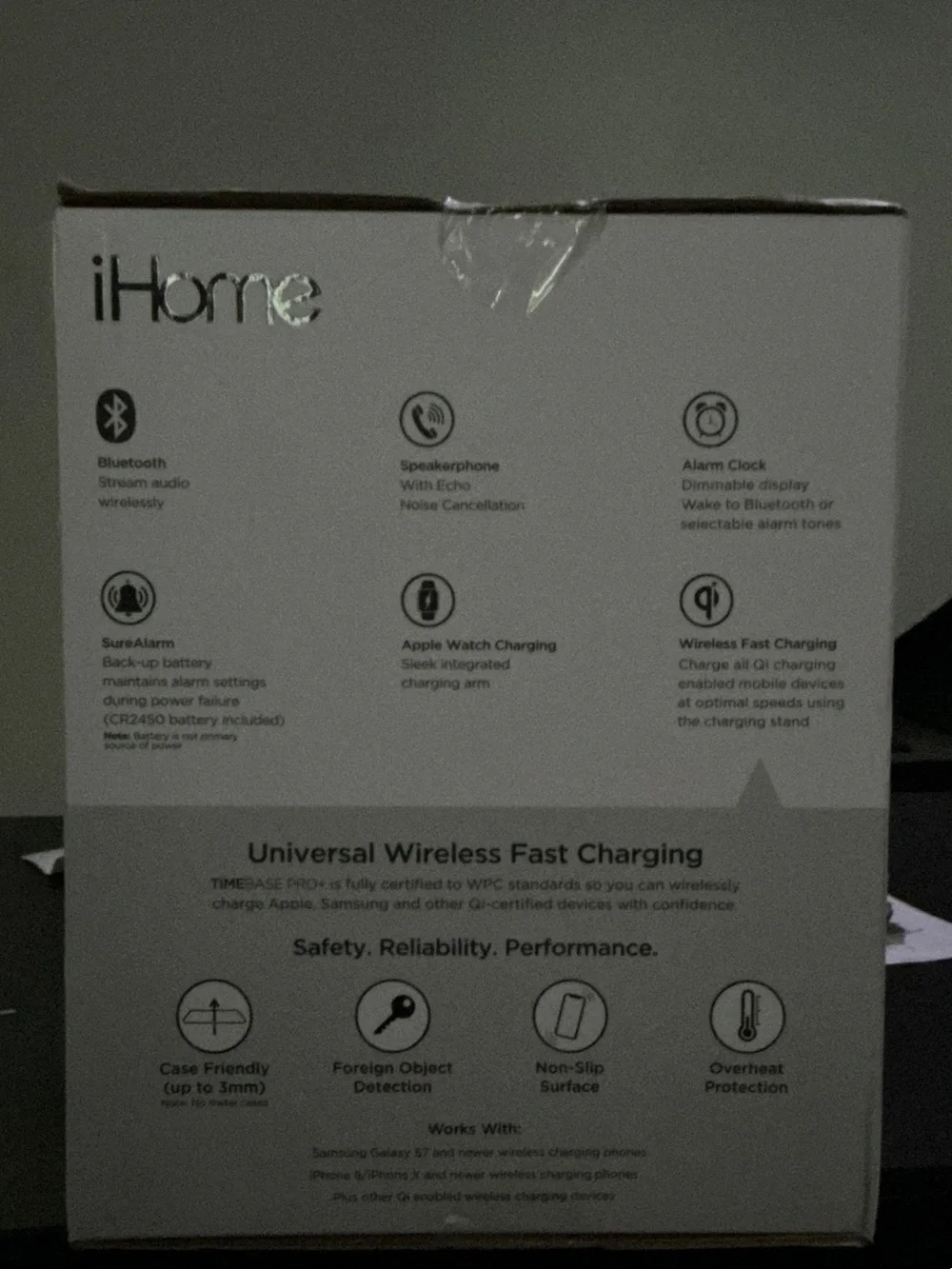 iHome TimeBase Pro+ Bluetooth Speaker and Triple Charging Dock in black